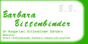 barbara bittenbinder business card